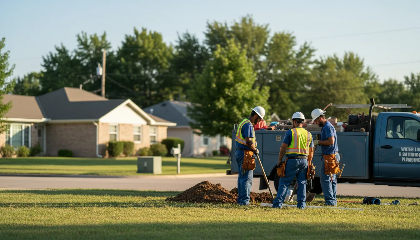 Residential water line and bathroom plumbing service in Alleyton, TX